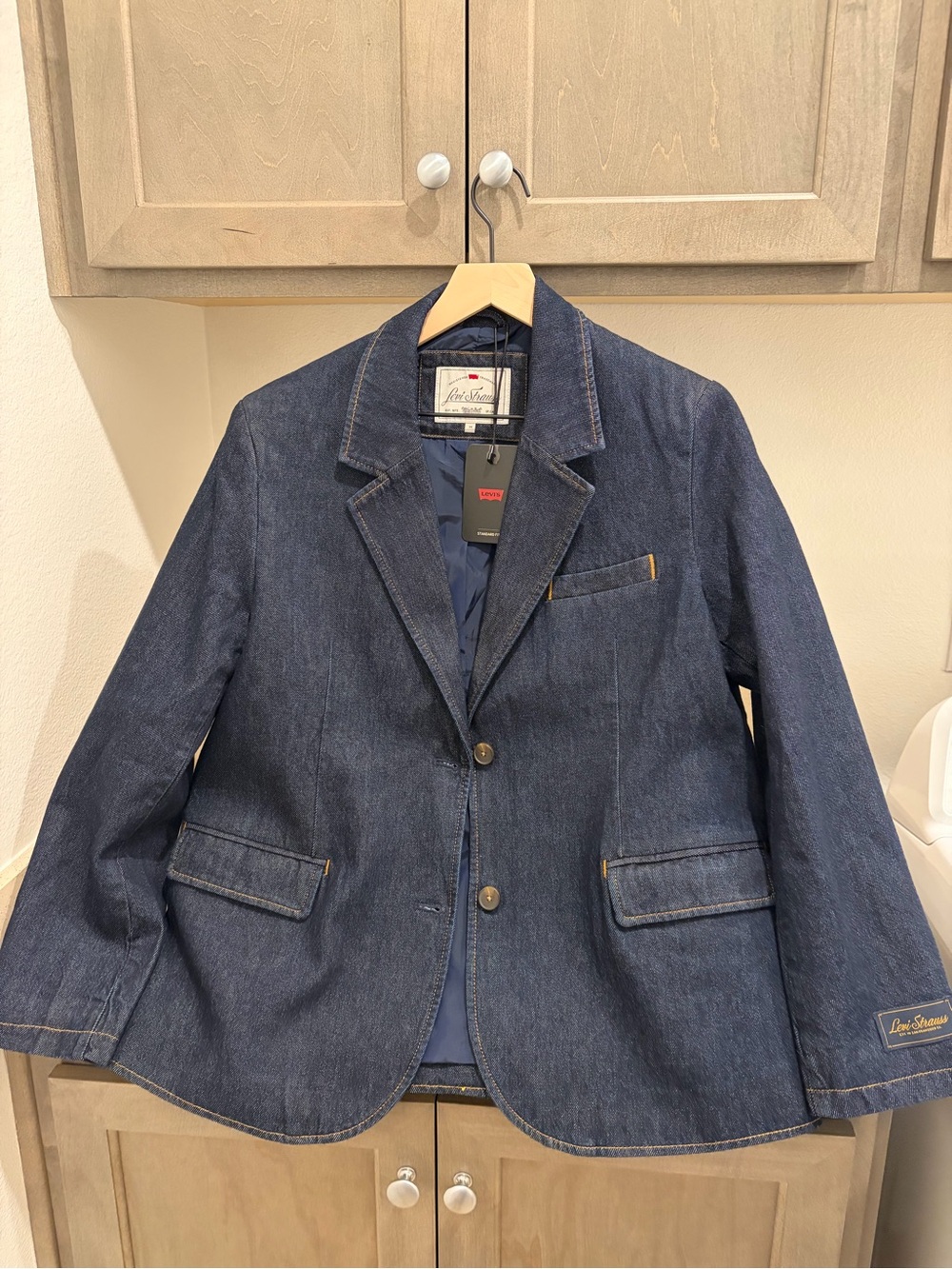 Levi's Navy Denim Blazer Jacket